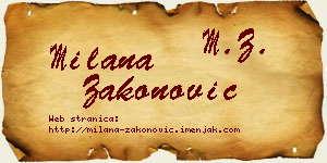 Milana Zakonović vizit kartica